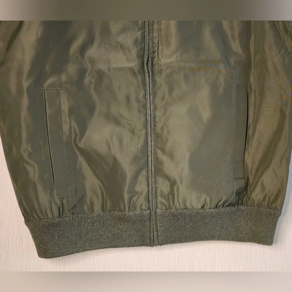 Polo Ralph Lauren Men's Olive Woven Knit Fully Lined Zipper Front Hybrid Vest - Picture 10 of 13